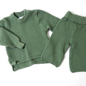 Olive + Scout Sage Green Sweater Set, Size 3-6 Months